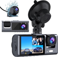 Galphi 3 Channel M2 1080p Dash Cam - Front, Rear and Inside w/ IR Vision, Loop Recording, Parking Monitor, 24 Hour Recording