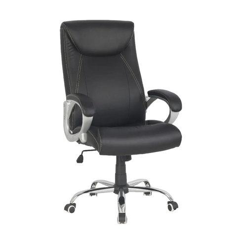Soho 411-97274 High Back Faux Leather Office Chair w/ Padded Arm Rest