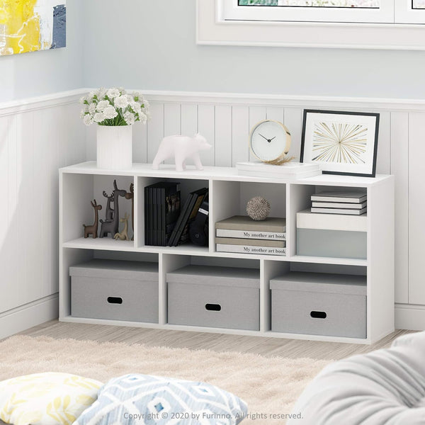 Furinno Luder Bookcase, 7-Cube - White