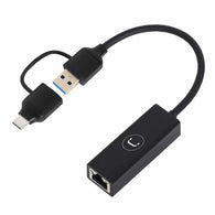 Dual USB 3.0 & Type C to Gigabit Ethernet Adapter