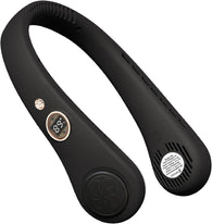 Portable 360° Neck Fan w/ 5 Adjustable Modes - Bladeless & Rechargeable - 4000mAh 4-6 Hour Battery - LCD Screen