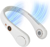 Portable 360° Neck Fan w/ 5 Adjustable Modes - Bladeless & Rechargeable - 4000mAh 4-6 Hour Battery - LCD Screen