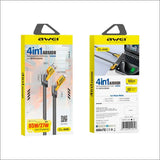 Awei 4-in-1 (65W) PD USB Type-C / Lightning / Charging Cable 3FT (1m)