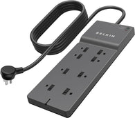 Belkin 8-Outlet Surge Protector w/ 8 AC Outlets & 8ft Long Flat Plug -2500 Joules