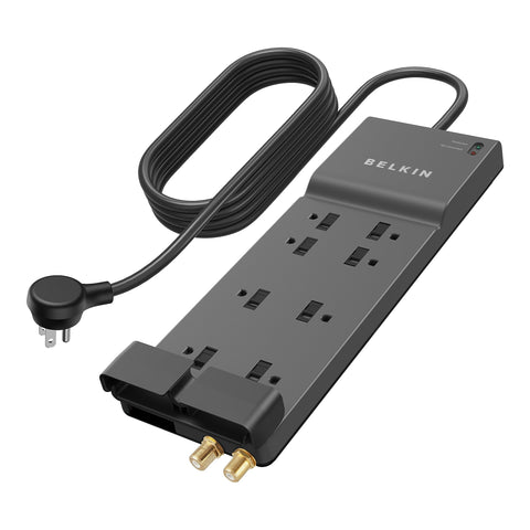 Belkin 8 Outlet Home/Office Surge Protector w/ Telephone Line & 12ft Extended Cord - 3,550 Joules