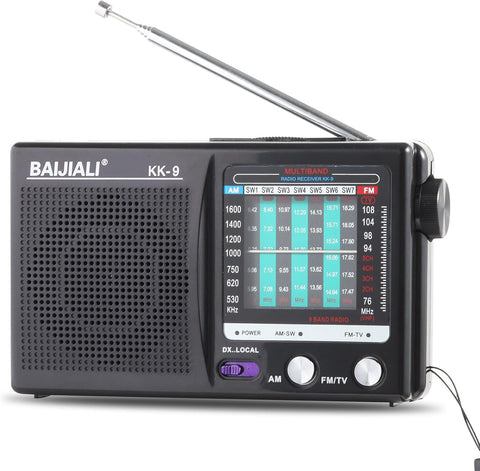 Portable AM/FM Radio w/ Headphone Jack (KK-9)