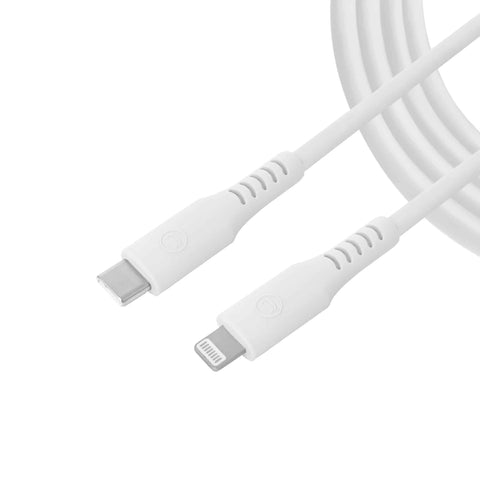 Premium Silicone USB-C To Lightning Cable PD27W - White