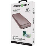 Chargeworx CX6861 10000mAh Dual USB Slim Power Bank