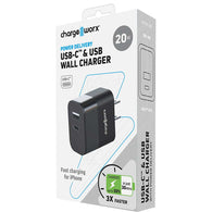 Chargeworx CX3098 USB-C & USB Wall Charger W/ Power Delivery (20W)