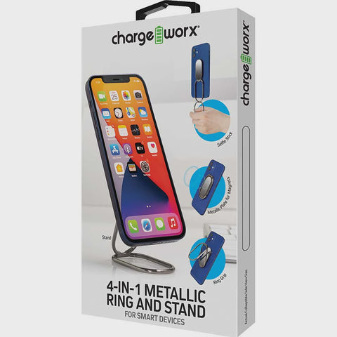4-in-1 Metallic Ring and Stand for Smart Devices