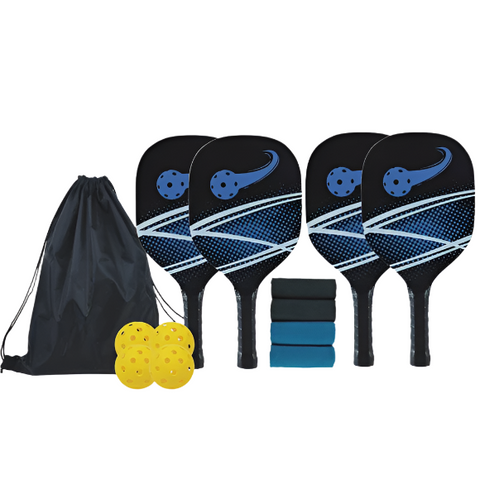 Pickleball Set w/ 4 Balls, 4 Towels & Carry Bag