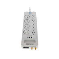 Forza FSP-1011USBW Surge Protector 1800J, 1750W, 120V/240V, 11 Outlet, USB, RJ45 & Coaxial
