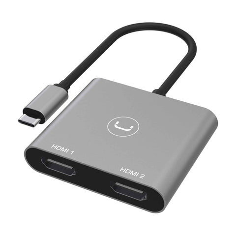 Unno Tekno USB C to Dual HDMI Adapter - Grey
