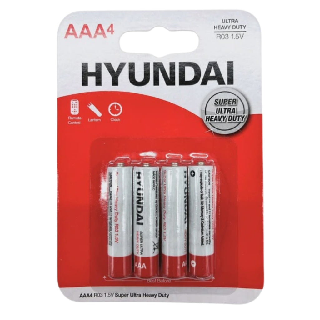 Hyundai 4 Pack AAA Alkaline Batteries – online.bb