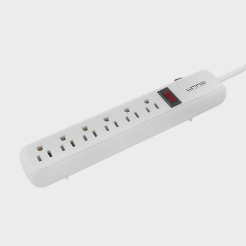 Unno Tekno Power Strip 6 Outlets - White