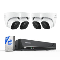 Reolink Security Camera Kit Bundle  - 8 Channel 4K NVR w/ 2TB HDD, 4 x  H.265 4K/5MP PoE Dome Cameras