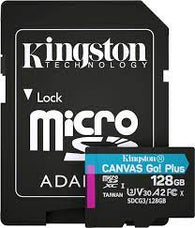 Kingston Canvas Go! Plus 128GB microSD Card w/ Adpater Class 10