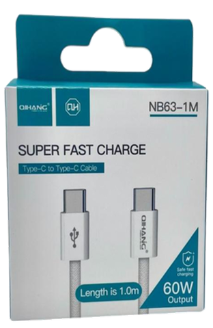 Qihang Super Fast Charge Type-C to Type-C Cable 3ft