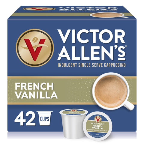 Victor Allen's French Vanilla Cappuccino, 42 Count, Single Serve K-Cup Pods for Keurig K-Cup Brewers