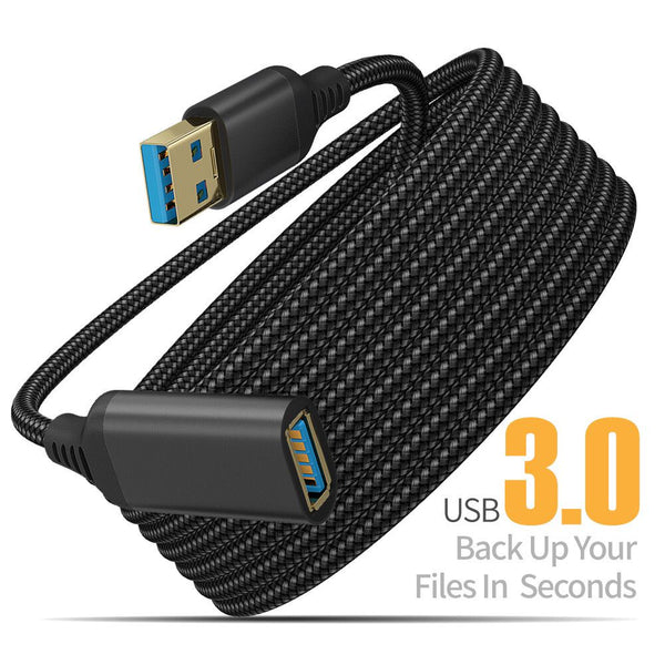 16ft Nylon Braided USB 3.0 Extension Cable (Male to Female)