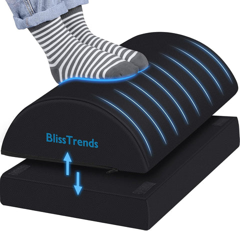 BlissTrends Height Adjustable Foot Rest w/ Washable Cover