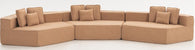 Compressed Boneless Sofa 3 Piece Suite w/ 9 Back Cushions - Brown
