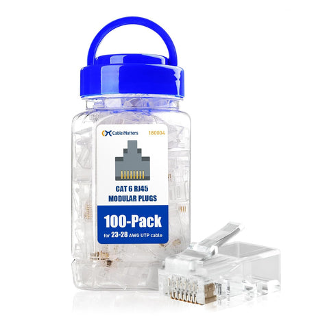 Cable Matters Cat 6 RJ45 Modular Connectors - 100-Pack