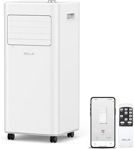 Della 8000 BTU WiFi Enabled Portable Air Conditioner - Cool Up to 350 sq ft - Includes Window Kit