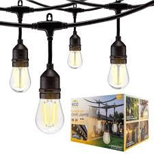 EcoScapes 48' Outdoor LED Cafe String Lights - 24 Bulbs