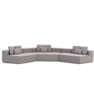 Compressed Boneless Sofa 3 Piece Suite w/ 9 Back Cushions - Grey