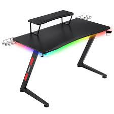 GTRacing Ergonomic Curved 3-Sided LED Z-Leg Gaming Desk