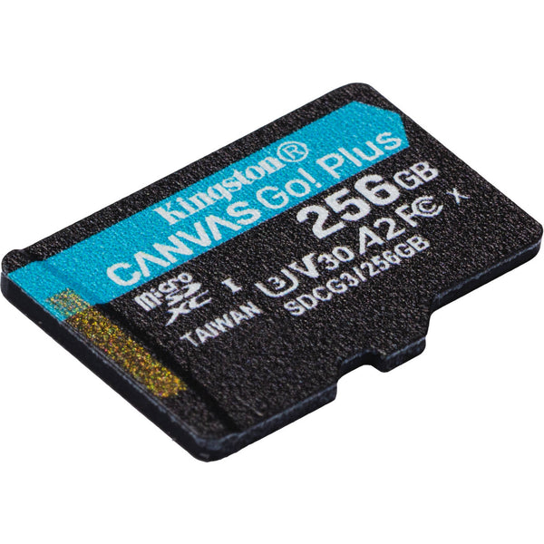 Kingston Canvas Go! Plus 256GB microSDXC Memory Card w/ SD adapter A2 / Video Class V30 / UHS-I U3 / Class10