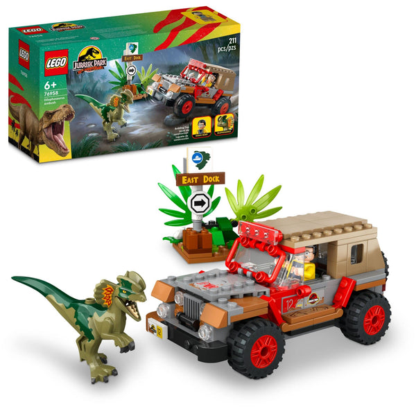 LEGO Jurassic Park Dilophosurus Ambush Buildable Toy Set - Ages 6+ - 211 pieces