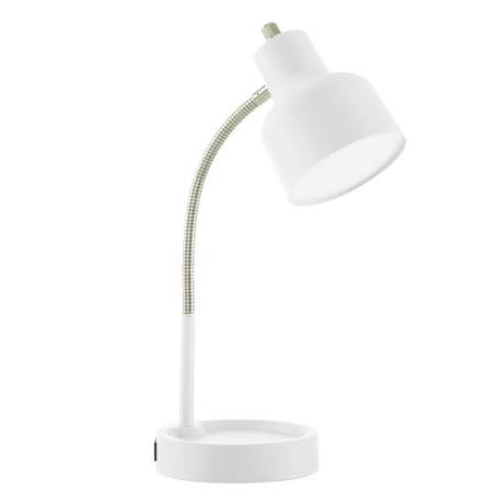 Mainstays LED Gooseneck Desk Lamp w/ Catch-All Base & AC Outlet