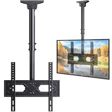 MountFTV Ceiling Full Motion Hanging TV Mount for 26-70 inch TVs w/ 6 Adjustable Height Settings - Max weight 110 lbs