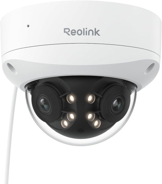 Reolink 4K 8MP 180° Dual-Lens PoE IP Camera, IK10 Vandal-Proof, Person/Vehicle/Animal Detection, Spotlight Color Night Vision, 2 Way Talk, IP67 Weatherproof, No PT Supported