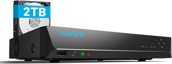 Reolink 8 Channel NVR w/ Pre-installed 2TB HDD - Only Works w/ 16MP/12MP/4K/8MP/5MP/4MP Reolink PoE IP Camera