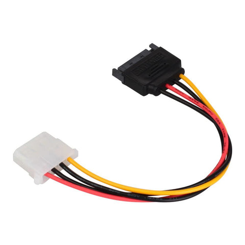 SATA 15 Pin Male to Molex LP4 Female Power Cable 7"