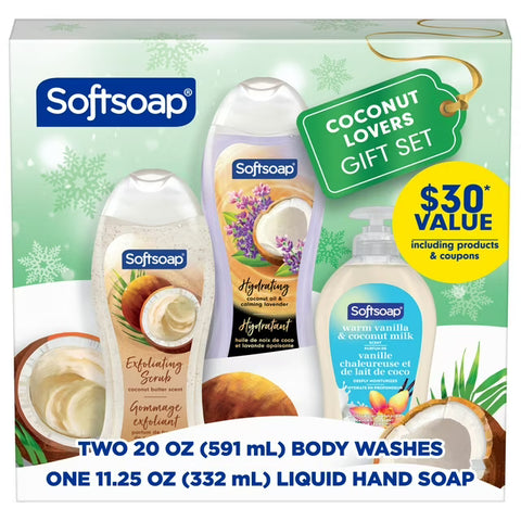 Softsoap Coconut Lovers Gift Set - 2 x 20oz Body Washes & 1 x 11.5oz Liquid Hand Soap