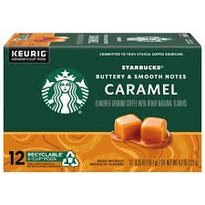 Starbucks Caramel Naturally Flavoured, Blonde Roast Coffee K-Cup Pods - 12 ct