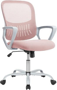 Desk Chair w/ Ergonomic Lumbar Support for Home, Office or Bedroom, 250lbs Max Weight - Pink