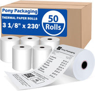 50 Rolls) 3 1/8 x 230 Thermal Paper Receipt Rolls (55 GSM Premium Quality) Fits All POS Cash Registers BPA Free