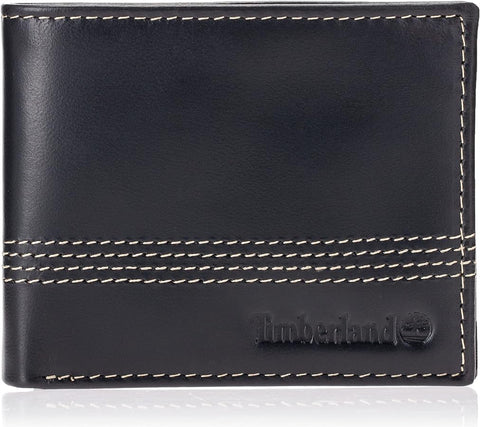 Timberland D01389 Genuine Leather Bifold Wallet - Black