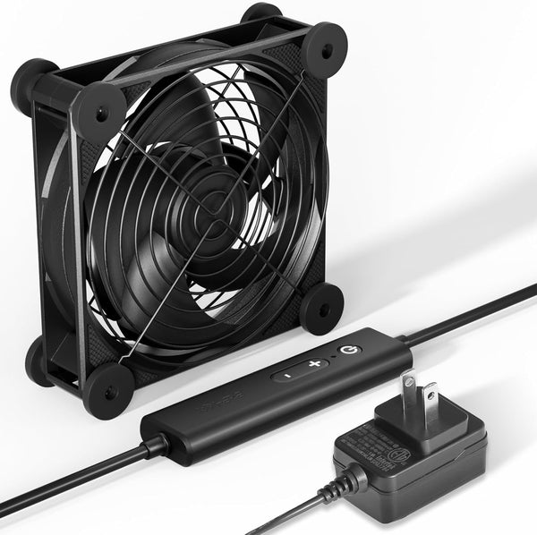 upHere Big Airflow 120mm Dual Ball Bearing Fan w/ AC Plug for Router or Server Workstation