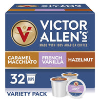 Victor Allen's Coffee Variety Pack Coffee K-Cup Pods - Caramel Macchiato, French Vanilla, Hazelnut - 32 Count
