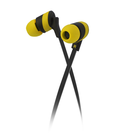 Klip Xtreme KolorBudz Stereo Earphones - Yellow 3.5mm