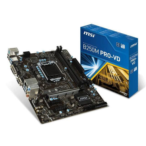 MSI B250M PRO-VD LGA1151/ Intel B250/ DDR4/ SATA3/USB3.1/MicroATX Motherboard