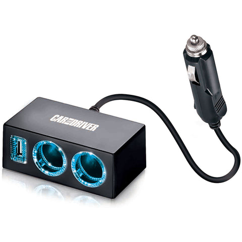 Car and Driver USB & Dual Socket LED Car Charger