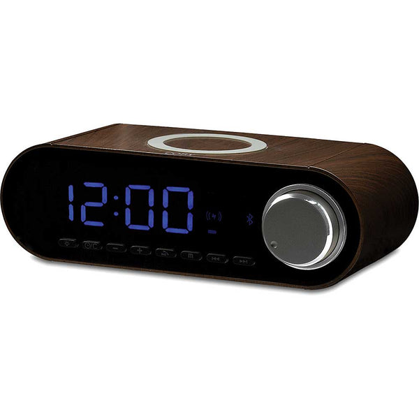 Coby Bluetooth Clock Radio w/ Wireless Charger