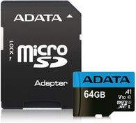 ADATA Premier 64GB MicroSDHC/SDXC UHS-I Class 10 V10 A1 Memory Card with Adapter Read up to 100 MB/s